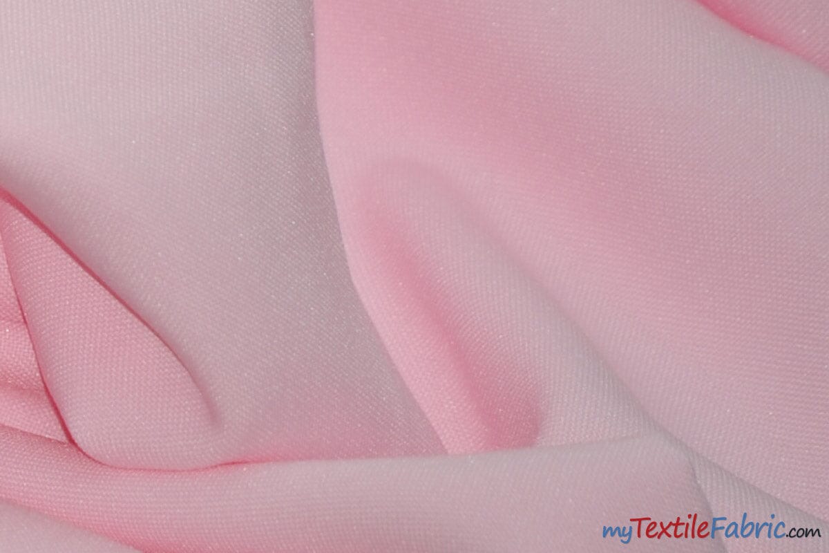Scuba Double Knit Fabric | Basic Wrinkle Free Polyester Fabric with Mechanical Stretch | 60" Wide | Multiple Colors | Poly Knit Fabric | Fabric mytextilefabric Yards Pink 