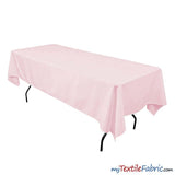 60" x 108" Banquet Polyester Tablecloth | Sold By Piece or Wholesale Box | Fabric mytextilefabric By Piece Pink 