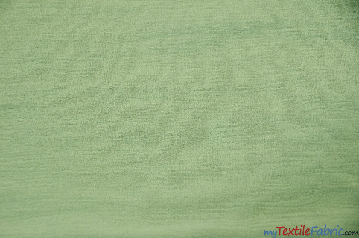 100% Cotton Gauze Fabric | Soft Lightweight Cotton Muslin | 48" Wide | Bolt Pricing | Multiple Colors Fabric mytextilefabric Bolts Pistachio 