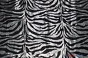 Zebra Flocking Taffeta | Flocking Velvet Zebra on Taffeta Fabric | 60" Wide | Curtains, Apparel, Cosplay, Costume, Decor | Fabric mytextilefabric Yards Platinum Zebra 