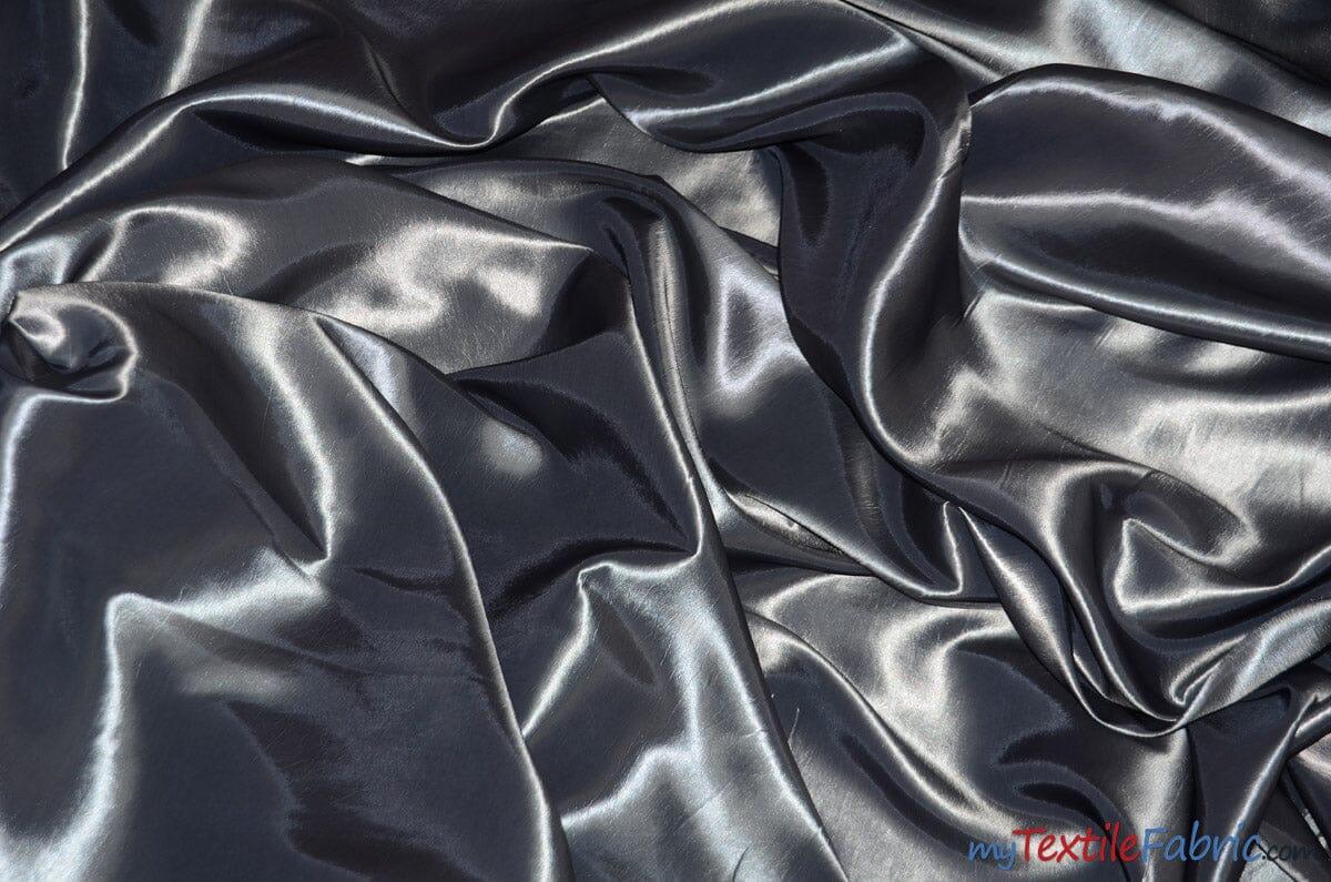 Taffeta Fabric | Two Tone Taffeta Fabric | Non Stretch Taffeta | 60" Wide | Multiple Solid Colors | Sample Swatch | Fabric mytextilefabric Sample Swatches Charcoal 