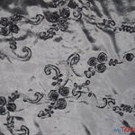 Load image into Gallery viewer, Ribbon Taffeta Fabric | Ribbon Cord Taffeta Embroidery | 54&quot; Wide | Multiple Colors | Fabric mytextilefabric Yards Platinum 
