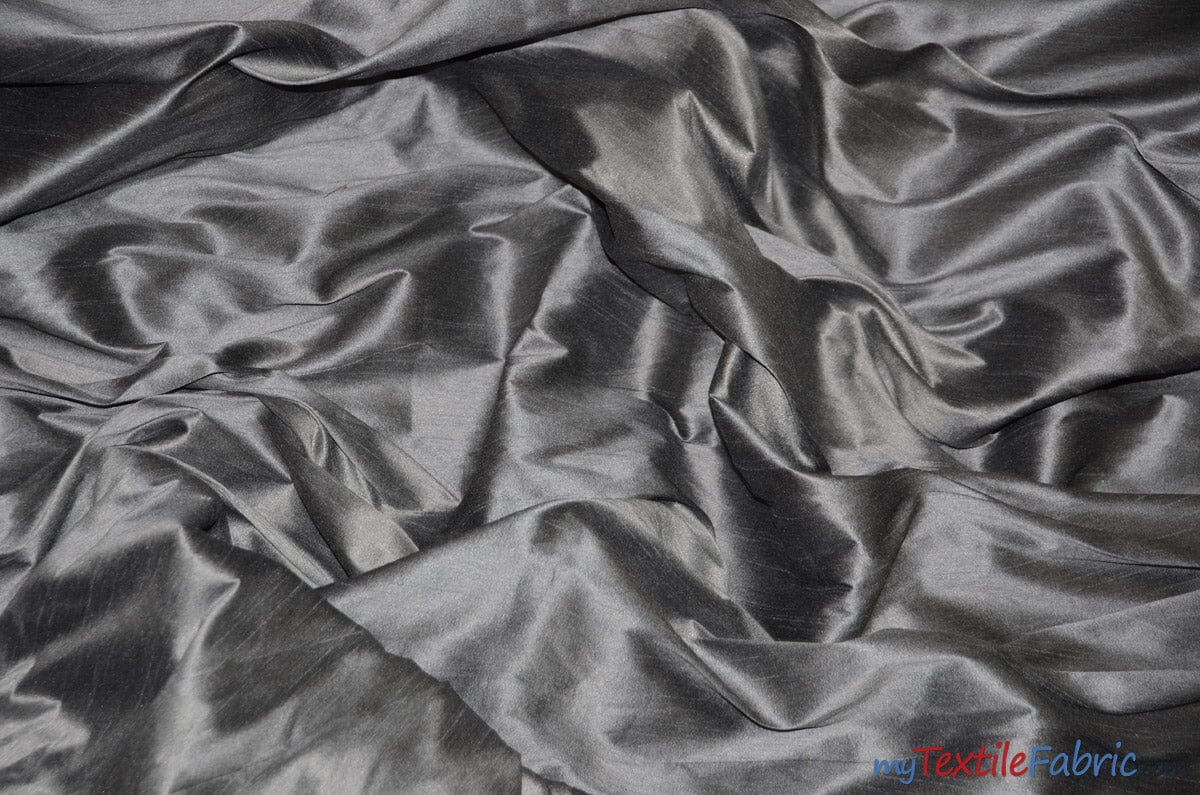 Polyester Silk Fabric | Faux Silk | Polyester Dupioni Fabric | Continuous Yards | 54" Wide | Multiple Colors | Fabric mytextilefabric Yards Platinum 