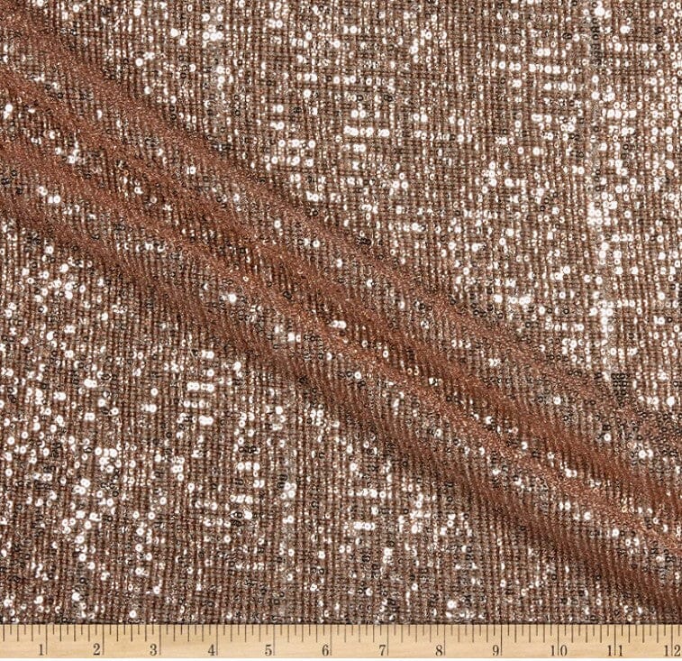Pleated Glitz Sequins Fabric | Pleated Spandex Sequins Fabric | 56" Wide | Multiple Colors | newtextilefabric Yards Blush 