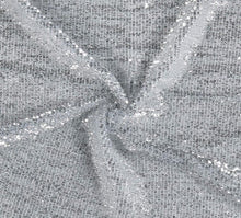 Load image into Gallery viewer, Pleated Glitz Sequins Fabric | Pleated Spandex Sequins Fabric | 56&quot; Wide | Multiple Colors | newtextilefabric Yards Silver 