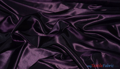 Stretch Taffeta Fabric | 60" Wide | Multiple Solid Colors | Continuous Yards | Costumes, Apparel, Cosplay, Designs | Fabric mytextilefabric Yards Plum 