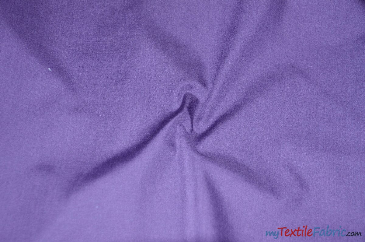 Polyester Cotton Broadcloth Fabric | 60" Wide | Solid Colors | Sample Swatch | Multiple Colors | Fabric mytextilefabric Sample Swatches Plum 