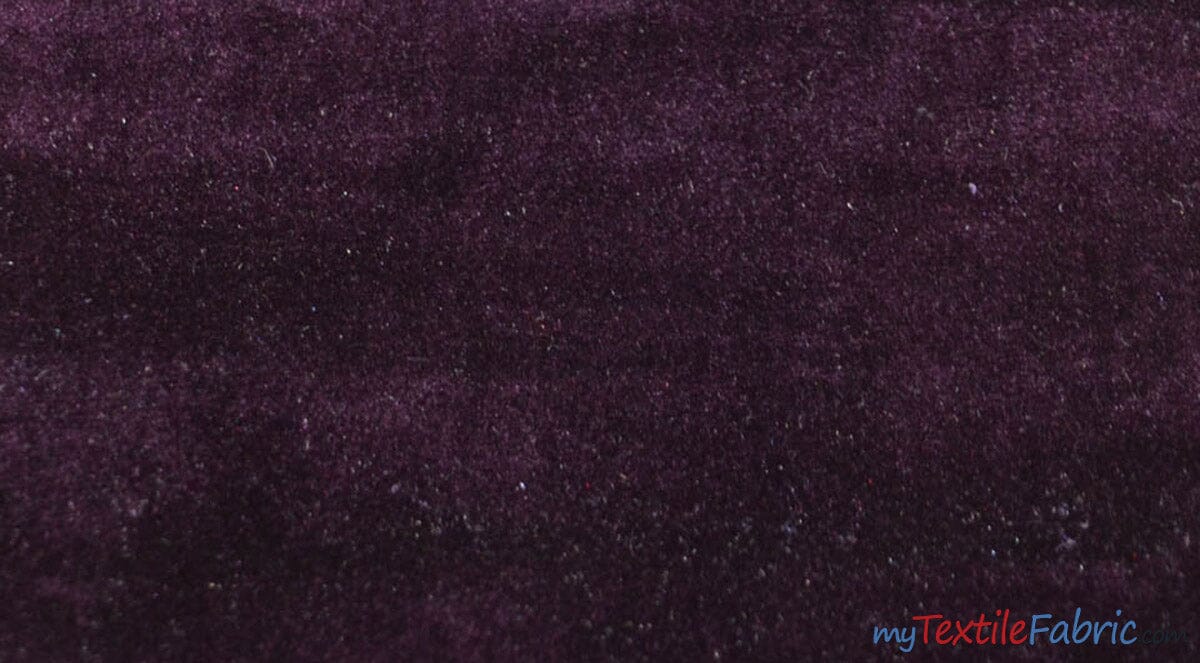 Royal Velvet Fabric | Soft and Plush Non Stretch Velvet Fabric | 60" Wide | Apparel, Decor, Drapery and Upholstery Weight | Multiple Colors | Sample Swatch | Fabric mytextilefabric Sample Swatches Plum 