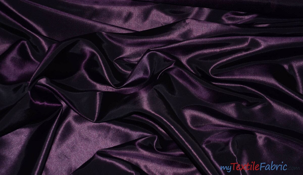 Stretch Taffeta Fabric | 60" Wide | Multiple Solid Colors | Sample Swatch | Costumes, Apparel, Cosplay, Designs | Fabric mytextilefabric Sample Swatches Plum 