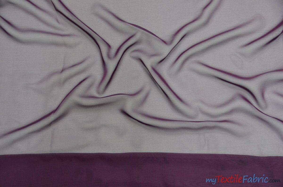 Chiffon Fabric | Super Soft & Flowy | 60" Wide | By the Continuous Yard | Multiple Colors | Fabric mytextilefabric Yards Plum 