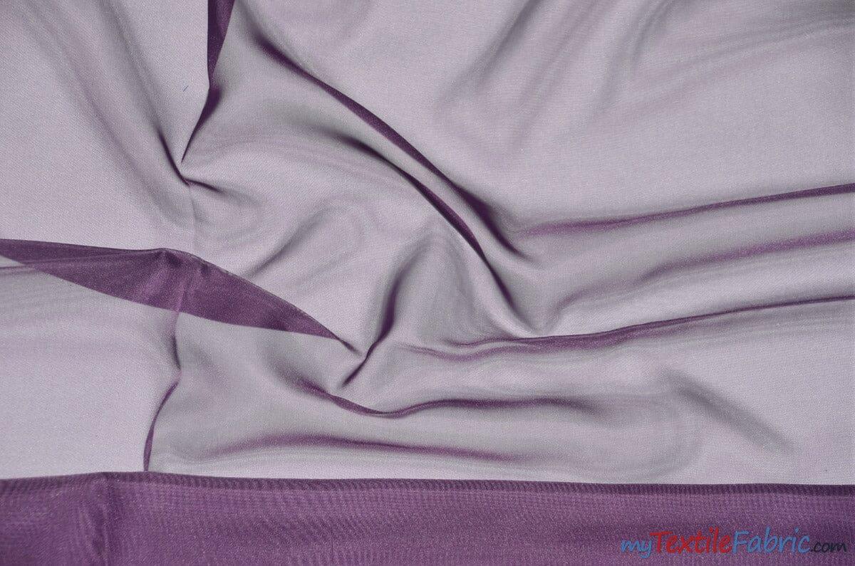 IFR Sheer Voile Fabric | 40 Colors | 120" Wide x 120 Yard Bolt | Wholesale Bolt for Wedding and Drape Panels and Home Curtain Panel | Fabric mytextilefabric Bolts Plum 