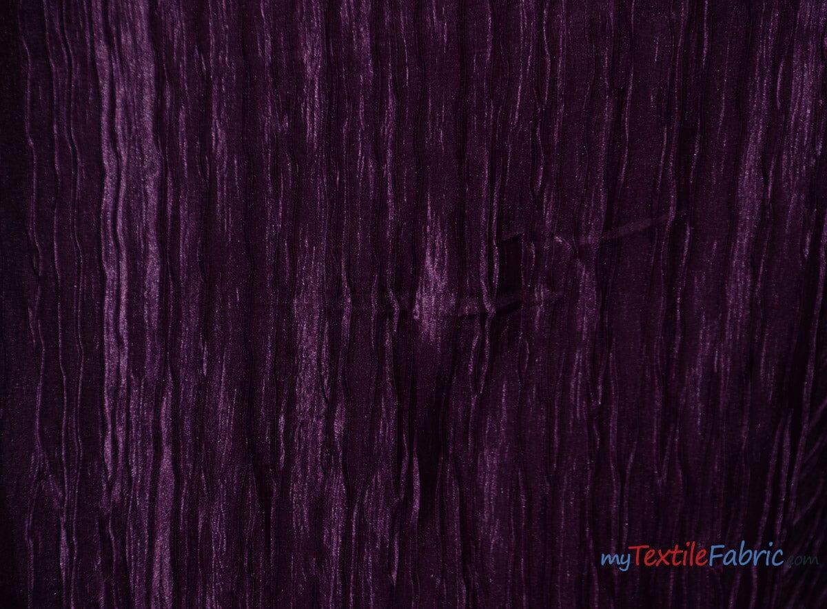 Extra Wide Italian Crush Satin | 108" Wide | Multiple Colors | Fabric mytextilefabric Yards Plum 