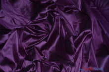Load image into Gallery viewer, Polyester Silk Fabric | Faux Silk | Polyester Dupioni Fabric | Continuous Yards | 54&quot; Wide | Multiple Colors | Fabric mytextilefabric Yards Plum 