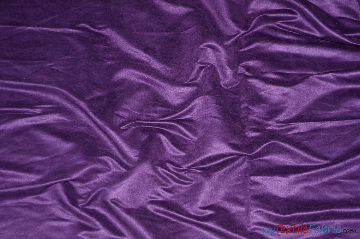 Suede Fabric | Microsuede | 40 Colors | 60" Wide | Faux Suede | Upholstery Weight, Tablecloth, Bags, Pouches, Cosplay, Costume | Continuous Yards | Fabric mytextilefabric Yards Plum 