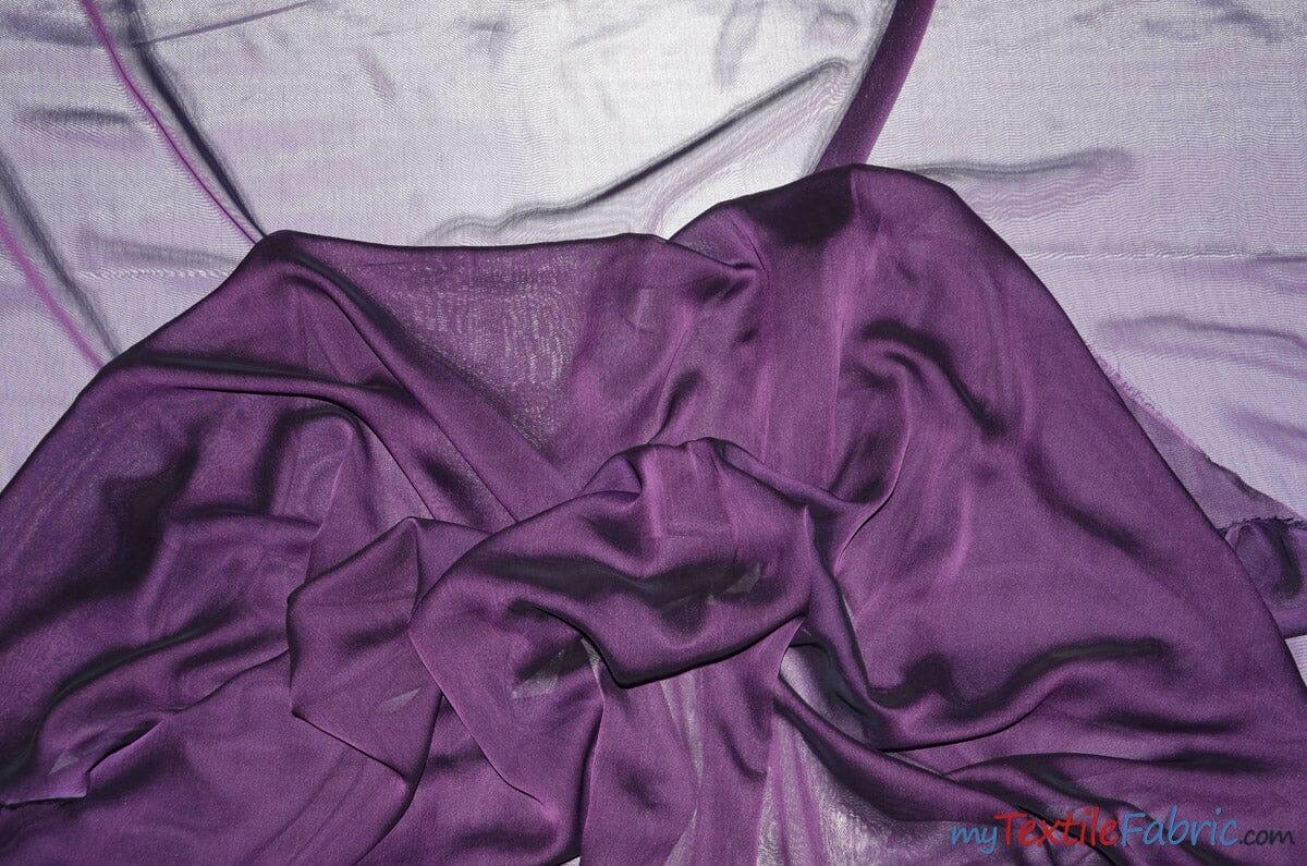 Two Tone Chiffon Fabric | Iridescent Chiffon Fabric | 60" Wide | Clean Edge | Multiple Colors | Continuous Yards | Fabric mytextilefabric Yards Plum 