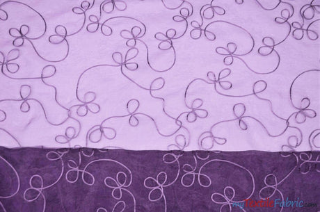 Fantasia Organza Embroidery Fabric | Embroidered Floral Sheer | 54" Wide | Multiple Colors | Fabric mytextilefabric Yards Plum 