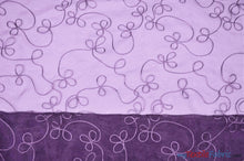 Load image into Gallery viewer, Fantasia Organza Embroidery Fabric | Embroidered Floral Sheer | 54&quot; Wide | Multiple Colors | Fabric mytextilefabric Yards Plum 