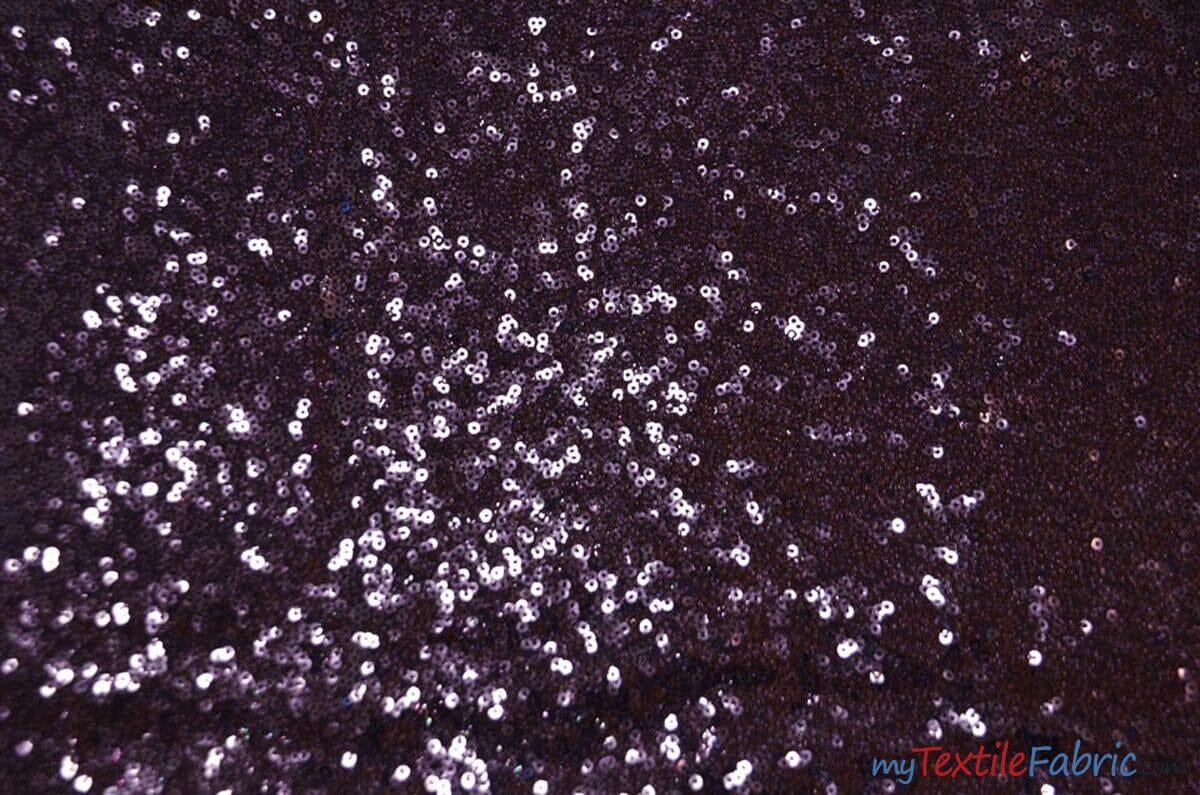 Glitz Mesh Sequins Fabric | 3mm Glitter Sequins | 52" Wide | Multiple Colors | Fabric mytextilefabric Yards Plum 