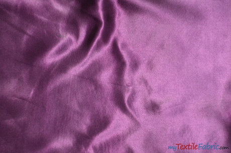 Bridal Satin Fabric | Shiny Bridal Satin | 60" Wide | Sample Swatch | Fabric mytextilefabric Sample Swatches Plum 