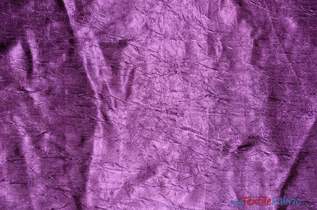 Silky Crush Satin | Crush Charmeuse Bichon Satin | 54" Wide | Continuous Yards | Multiple Colors | Fabric mytextilefabric Yards Plum 