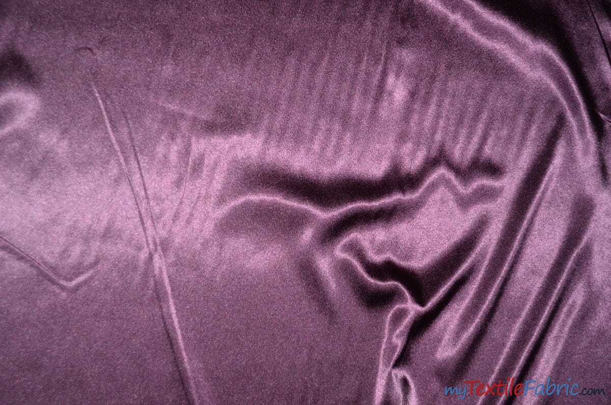 Crepe Back Satin | Korea Quality | 60" Wide | Sample Swatch | Multiple Colors | Fabric mytextilefabric Sample Swatches Plum 