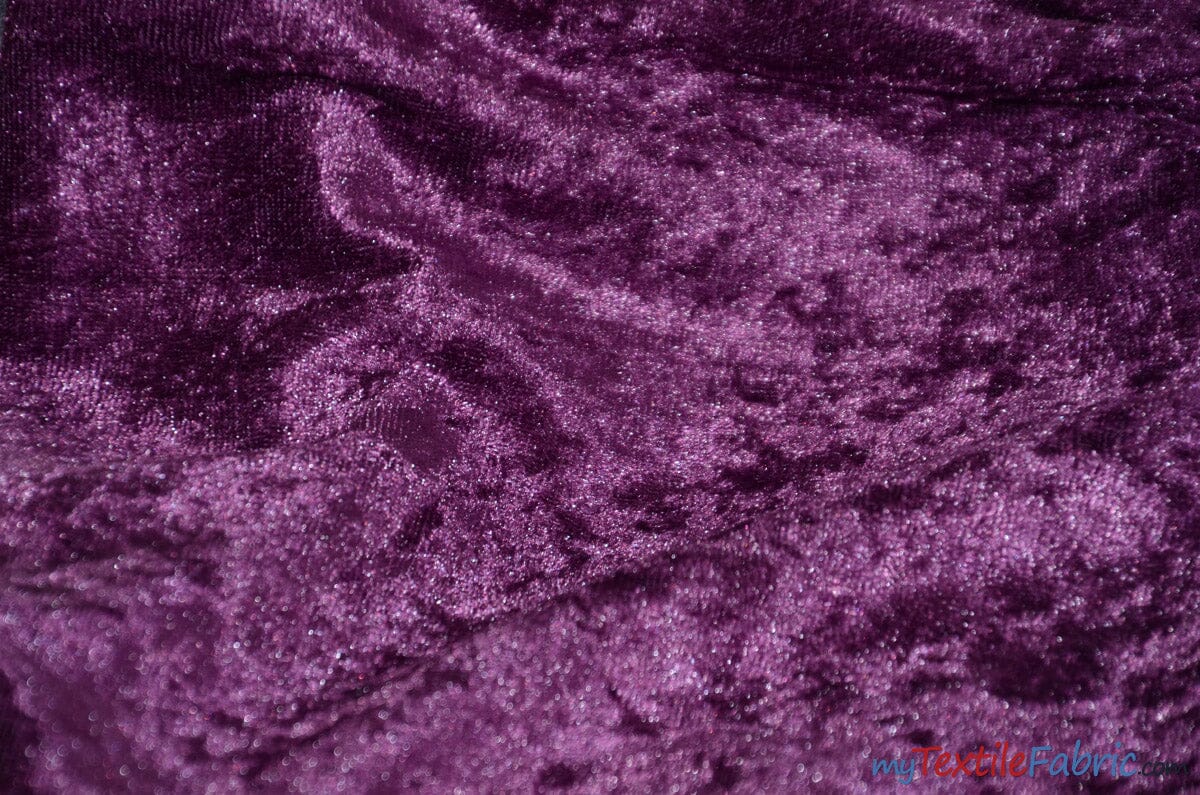 Panne Velvet Fabric | 60" Wide | Crush Panne Velour | Apparel, Costumes, Cosplay, Curtains, Drapery & Home Decor | Fabric mytextilefabric Yards Plum 