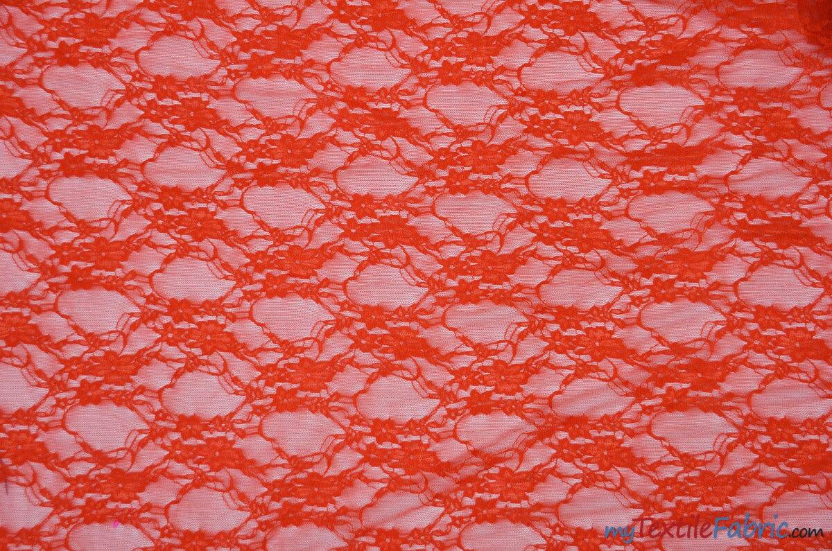 Very Soft Lingerie Stretch Lace | Giselle Floral Lace | Vintage Stretch Lace | 60" Wide | Multiple Colors | Lingerie Lace | Fabric mytextilefabric Yards Pucci Coral 