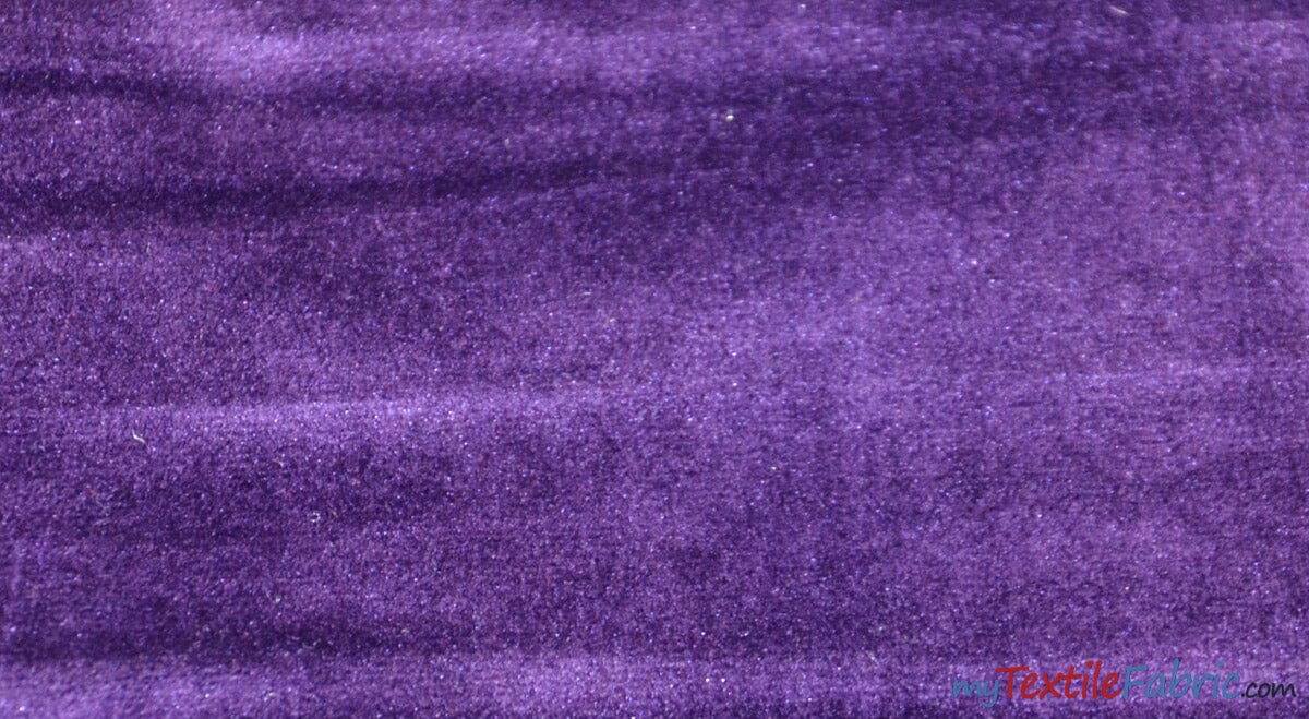 Royal Velvet Fabric | Soft and Plush Non Stretch Velvet Fabric | 60" Wide | Apparel, Decor, Drapery and Upholstery Weight | Multiple Colors | Wholesale Bolt | Fabric mytextilefabric Bolts Pucci Purple 