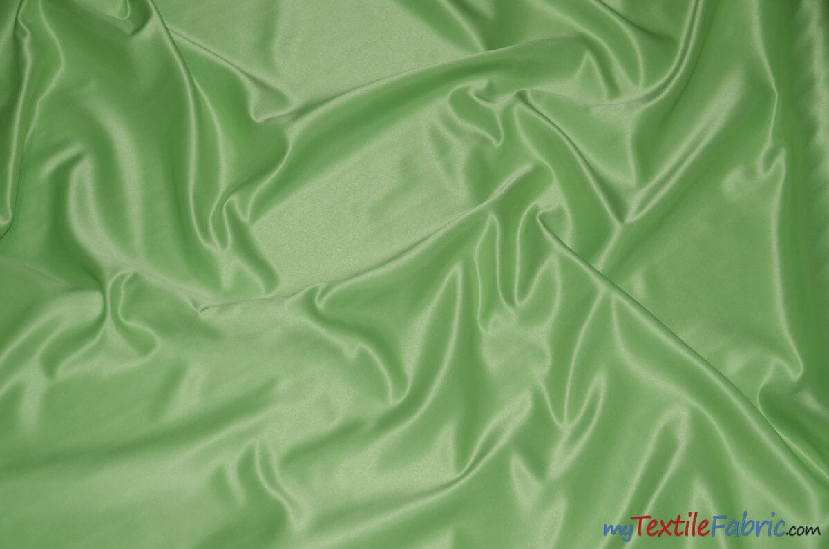 L'Amour Satin Fabric | Polyester Matte Satin | Peau De Soie | 60" Wide | Wholesale Bolt | Wedding Dress, Tablecloth, Multiple Colors | Fabric mytextilefabric Bolts Puchi Lime 