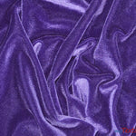 Load image into Gallery viewer, Soft and Plush Stretch Velvet Fabric | Stretch Velvet Spandex | 58&quot; Wide | Spandex Velour for Apparel, Costume, Cosplay, Drapes | Fabric mytextilefabric Yards Purple 
