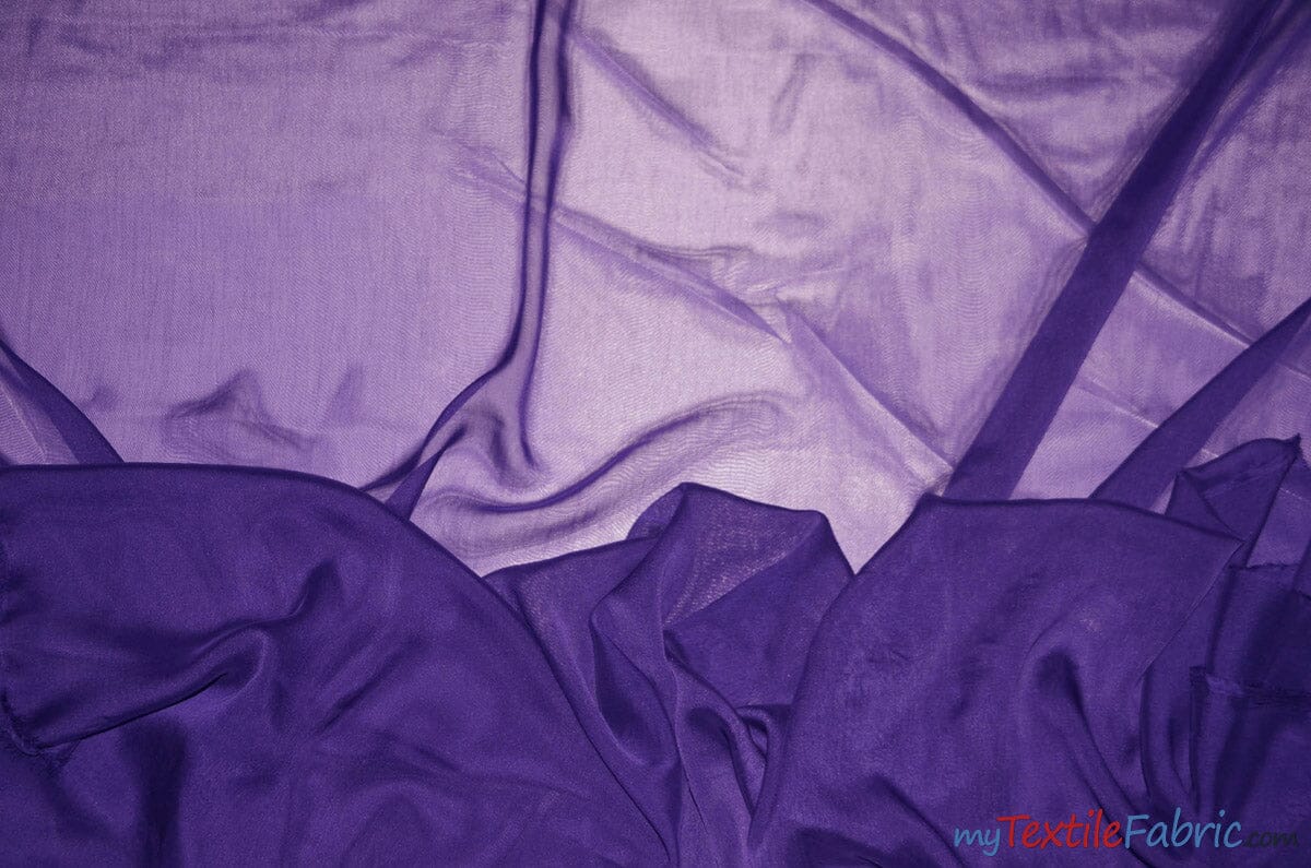 Two Tone Chiffon Fabric | Iridescent Chiffon Fabric | 60" Wide | Clean Edge | Multiple Colors | Wholesale Bolt | Fabric mytextilefabric Bolts Purple 