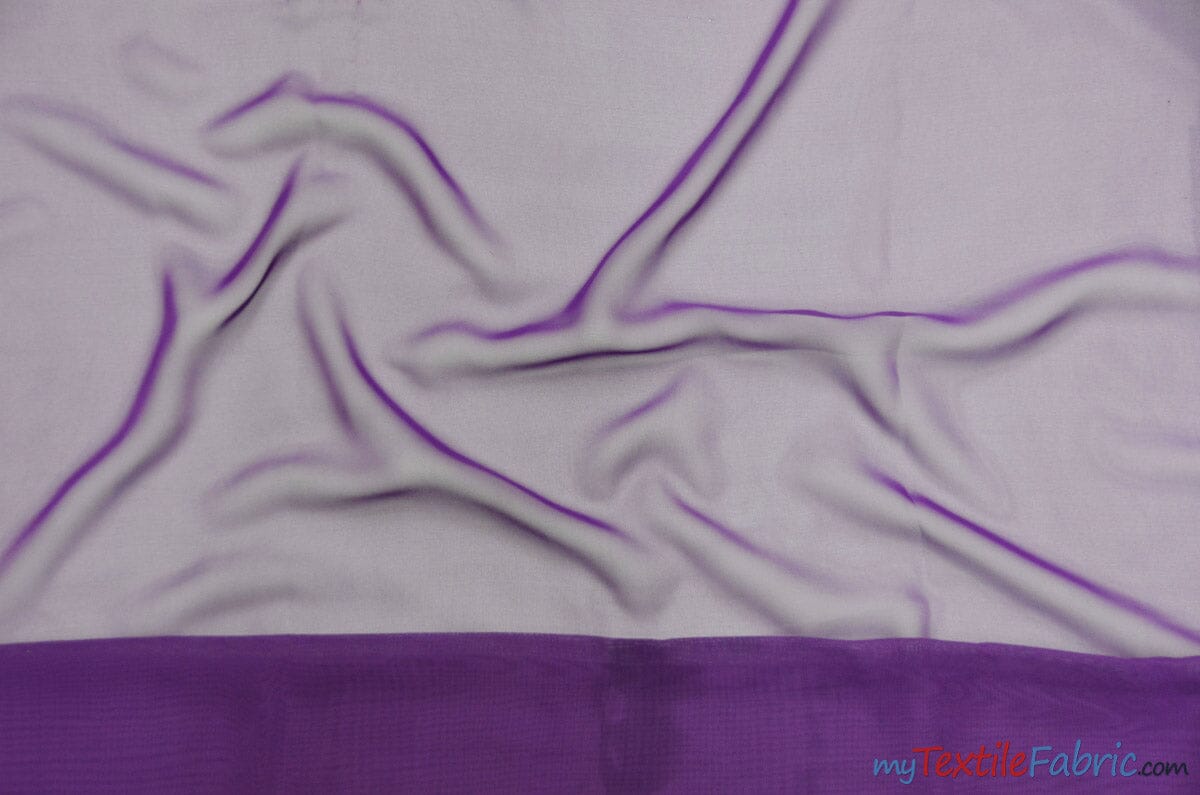 Chiffon Fabric | Super Soft & Flowy | 60" Wide | Wholesale Bolt | Multiple Colors | Fabric mytextilefabric Bolts Purple 