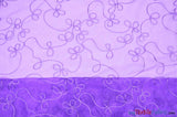 Fantasia Organza Embroidery Fabric | Embroidered Floral Sheer | 54" Wide | Multiple Colors | Fabric mytextilefabric Yards Purple 