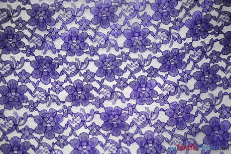 Raschel Lace Fabric | 60" Wide | Vintage Lace Fabric | Bridal Lace, Decoration, Curtain, Tablecloth | Boutique Lace Fabric | Floral Lace Fabric | Fabric mytextilefabric Yards Purple 