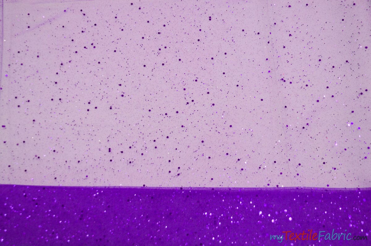 Tulle Glitter with Sequins and Glitter | 60" Wide | Multiple Colors | Glitter Tulle Fabric with Sequins Embellishments | Fabric mytextilefabric Yards Purple 