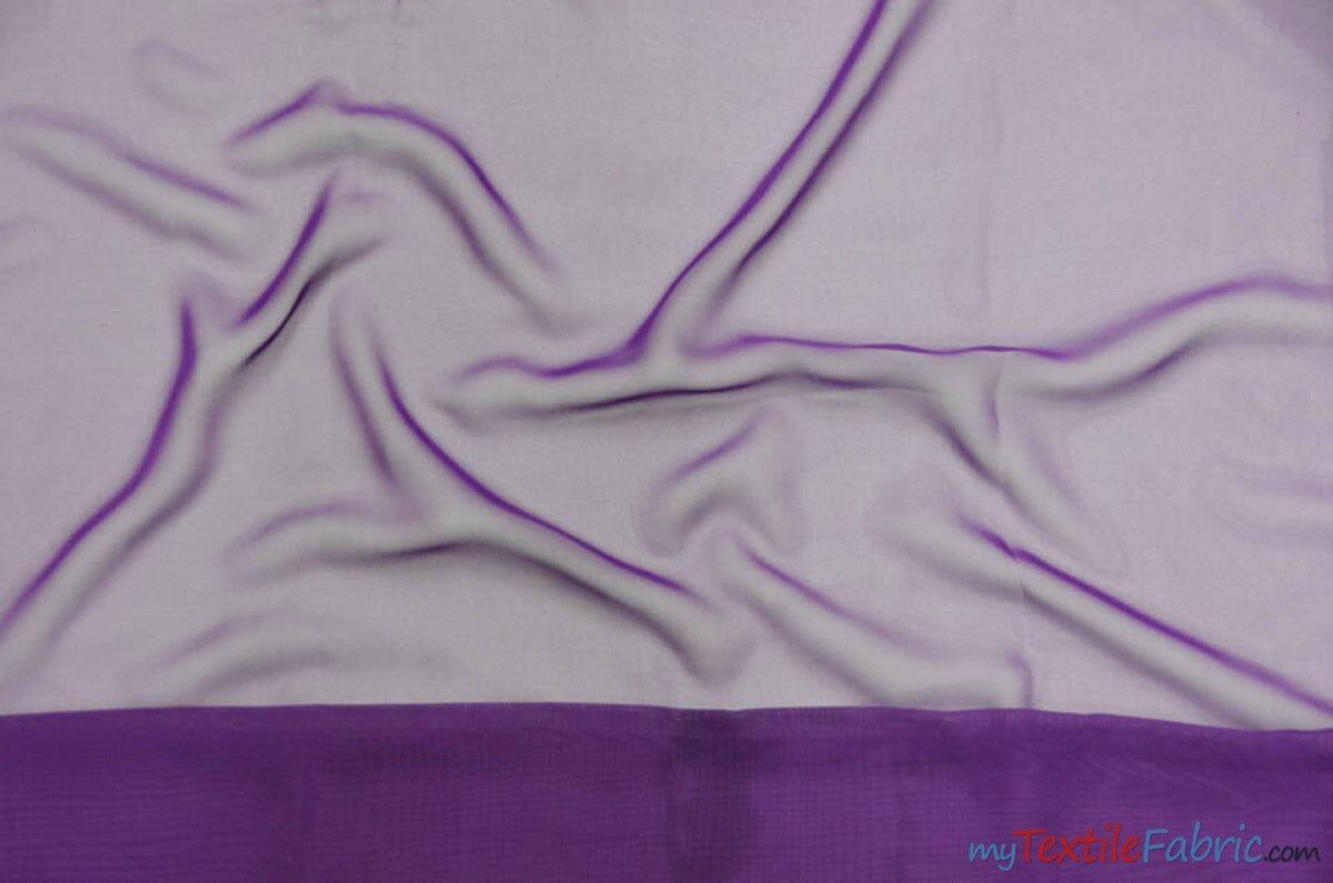 Double Georgette Fabric | 100% Polyester | 60" Wide | Multiple Colors | Poly Georgette Fabric | Fabric mytextilefabric Yards Purple 