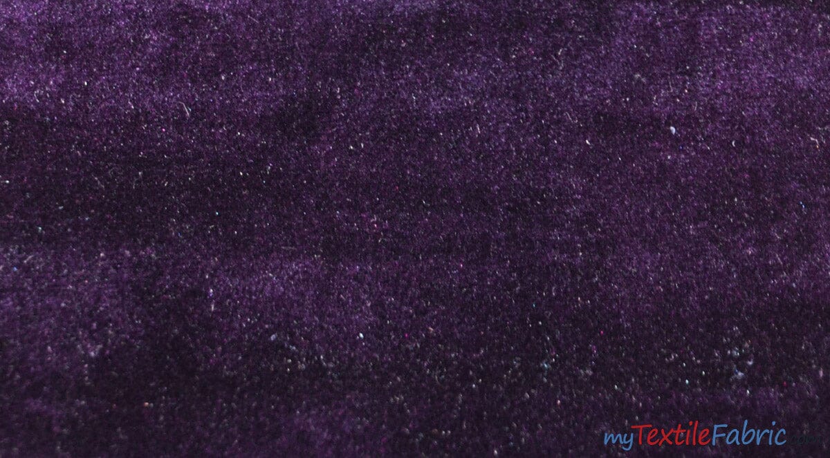 Royal Velvet Fabric | Soft and Plush Non Stretch Velvet Fabric | 60" Wide | Apparel, Decor, Drapery and Upholstery Weight | Multiple Colors | Sample Swatch | Fabric mytextilefabric Sample Swatches Purple 