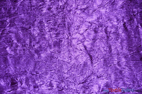 Silky Crush Satin | Crush Charmeuse Bichon Satin | 54" Wide | Sample Swatches | Multiple Colors | Fabric mytextilefabric Sample Swatches Purple 