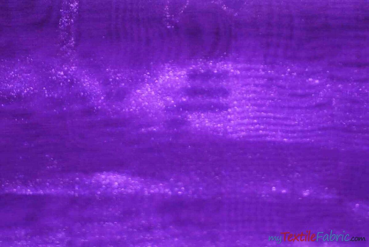 Crystal Organza Fabric | Sparkle Sheer Organza | 60" Wide | Sample Swatch | Multiple Colors | Fabric mytextilefabric Sample Swatches Purple 