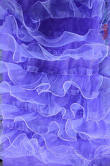 Organza Ruffled Mesh Fabric | Layered Ruffle Mesh Fabric | 57" Wide | Multiple Colors | Fabric mytextilefabric Yards Purple 