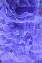 Load image into Gallery viewer, Organza Ruffled Mesh Fabric | Layered Ruffle Mesh Fabric | 57&quot; Wide | Multiple Colors | Fabric mytextilefabric Yards Purple 