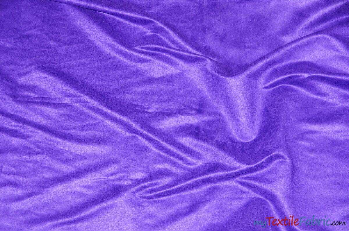 Suede Fabric | Microsuede | 40 Colors | 60" Wide | Faux Suede | Upholstery Weight, Tablecloth, Bags, Pouches, Cosplay, Costume | Sample Swatch | Fabric mytextilefabric Sample Swatches Purple 