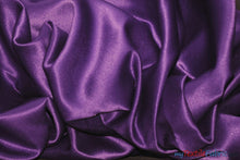 Load image into Gallery viewer, L&#39;Amour Satin Fabric | Polyester Matte Satin | Peau De Soie | 60&quot; Wide | Wholesale Bolt | Wedding Dress, Tablecloth, Multiple Colors | Fabric mytextilefabric Bolts Purple 