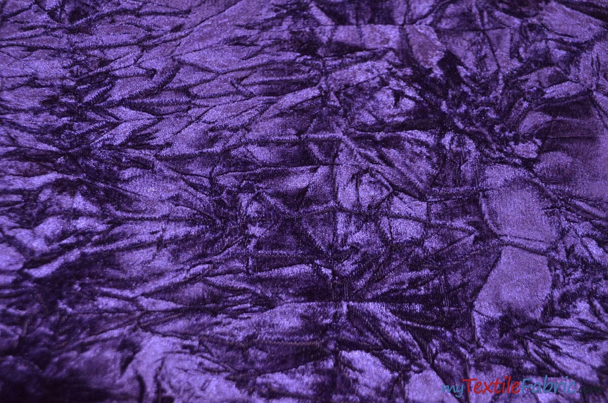 Crushed Triple Velvet | Crush Velvet Fabric | 45" Wide | Original Crushed Plush Velvet | Multiple Colors | Fabric mytextilefabric Yards Purple 