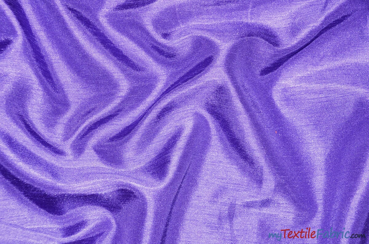 Shantung Satin Fabric | Satin Dupioni Silk Fabric | 60" Wide | Multiple Colors | Sample Swatch | Fabric mytextilefabric Sample Swatches Purple 