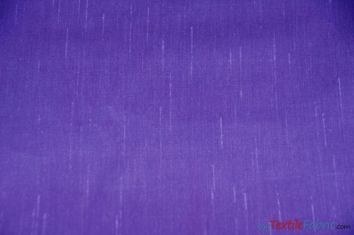 IFR Extra Wide Dupioni Silk | 100% Polyester Faux Dupioni Fabric | 120" Wide | Multiple Colors | Fabric mytextilefabric Yards Purple 