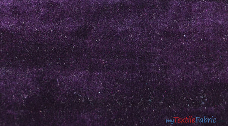 Royal Velvet Fabric | Soft and Plush Non Stretch Velvet Fabric | 60" Wide | Apparel, Decor, Drapery and Upholstery Weight | Multiple Colors | Wholesale Bolt | Fabric mytextilefabric Bolts Purple 