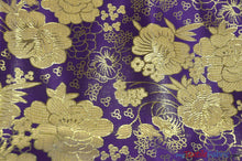 Load image into Gallery viewer, Oriental Metallic Flower Brocade | Metallic Brocade B23 | 58&quot; Wide | Chinese Brocade Fabric | Fabric mytextilefabric Yards Purple 