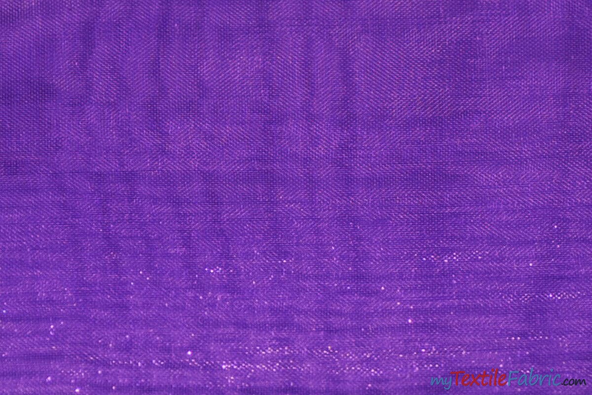 Soft and Smooth Mirror Organza Fabric | 60" Wide | Wholesale Bolt | Multiple Colors | Fabric mytextilefabric Bolts Purple 