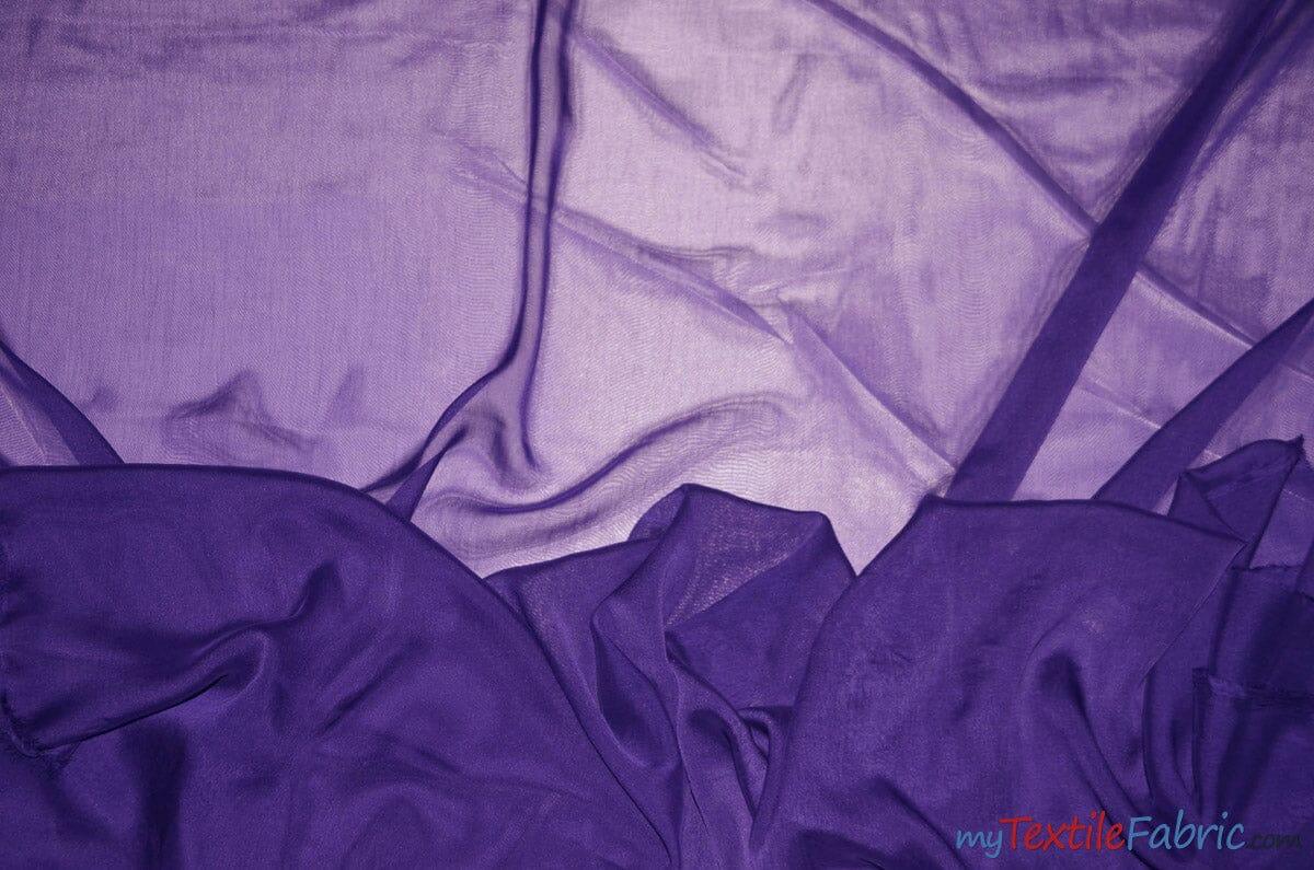 Two Tone Chiffon Fabric | Iridescent Chiffon Fabric | 60" Wide | Clean Edge | Multiple Colors | Continuous Yards | Fabric mytextilefabric Yards Purple 